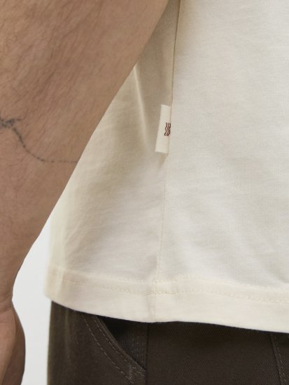  Jack & Jones Tavira Aop Pocket Crew Neck T-Shirt Antique White - Μακό μπλουζάκια - Aνδρικά μπλουζεσ μεγάλα μεγέθη