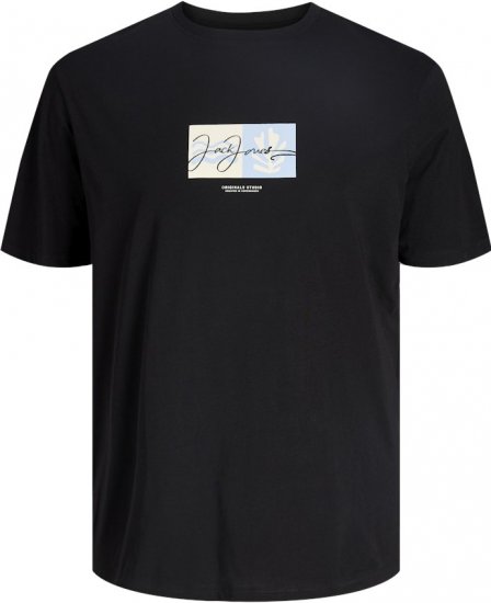 Jack & Jones Canggu Crew Neck T-Shirt Black - Μακό μπλουζάκια - Aνδρικά μπλουζεσ μεγάλα μεγέθη