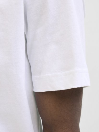 Jack & Jones Calma Crew Neck T-Shirt Bright White - Μακό μπλουζάκια - Aνδρικά μπλουζεσ μεγάλα μεγέθη
