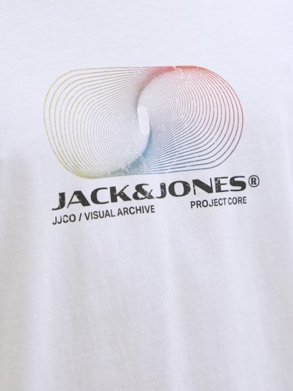 Jack & Jones Calma Crew Neck T-Shirt Bright White - Μακό μπλουζάκια - Aνδρικά μπλουζεσ μεγάλα μεγέθη