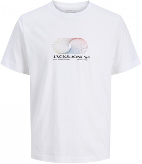 Jack & Jones Calma Crew Neck T-Shirt Bright White - Μακό μπλουζάκια - Aνδρικά μπλουζεσ μεγάλα μεγέθη