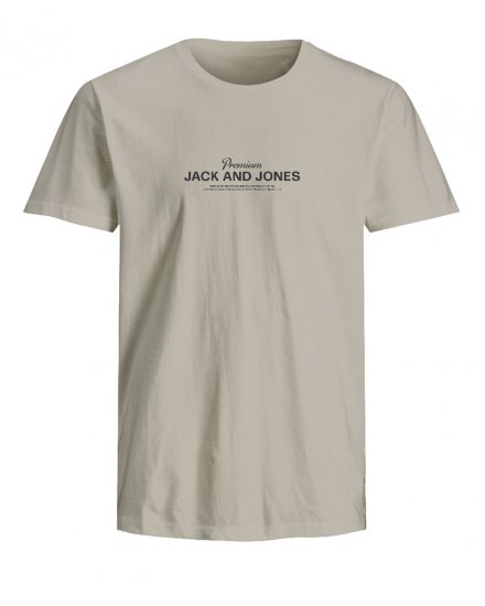 Jack & Jones Ferris Crew Neck T-Shirt Silver Lining - Μακό μπλουζάκια - Aνδρικά μπλουζεσ μεγάλα μεγέθη