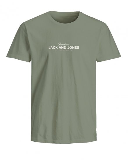 Jack & Jones Ferris Crew Neck T-Shirt Hedge Green - Μακό μπλουζάκια - Aνδρικά μπλουζεσ μεγάλα μεγέθη