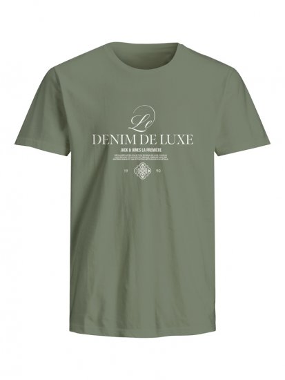 Jack & Jones Jayce Crew Neck T-Shirt Hedge Green - Μακό μπλουζάκια - Aνδρικά μπλουζεσ μεγάλα μεγέθη