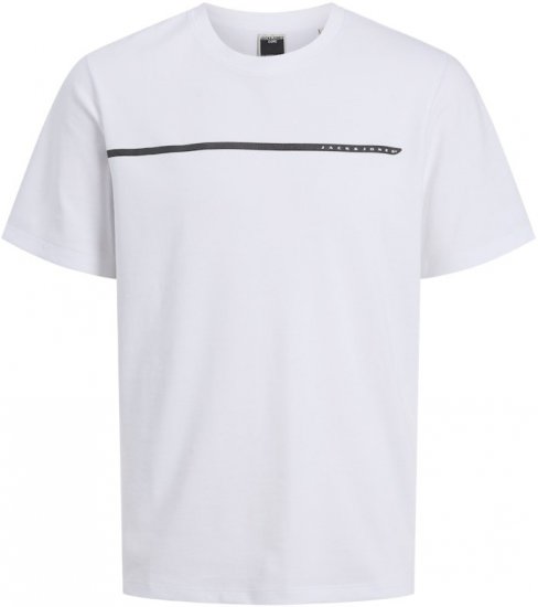 Jack & Jones FUSION Full Branding T-Shirt Bright White - Μακό μπλουζάκια - Aνδρικά μπλουζεσ μεγάλα μεγέθη
