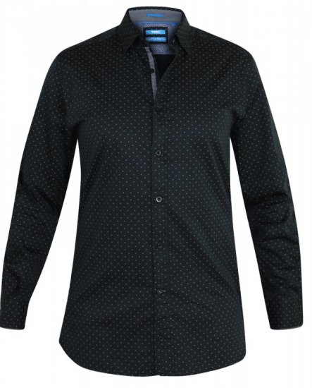 D555 Jahine Long Sleeve Printed Shirt Black - Πουκάμισα - Aνδρικά πουκαμισα μεγαλα μεγάλα μεγέθη