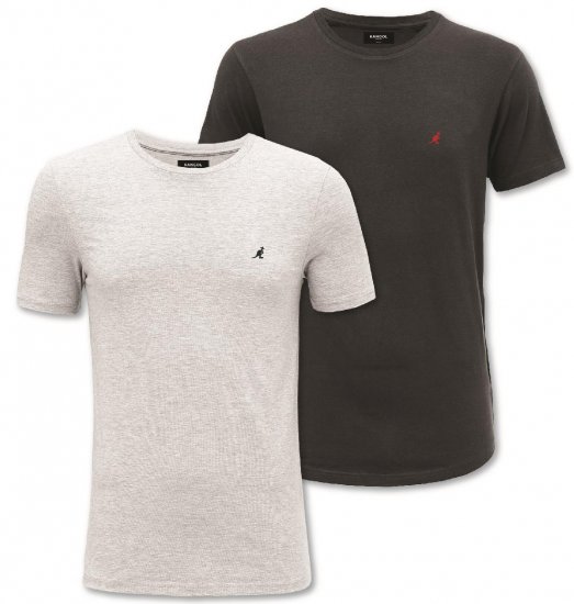 Kangol Jetta T-shirt Black/Grey 2-pack - Μακό μπλουζάκια - Aνδρικά μπλουζεσ μεγάλα μεγέθη