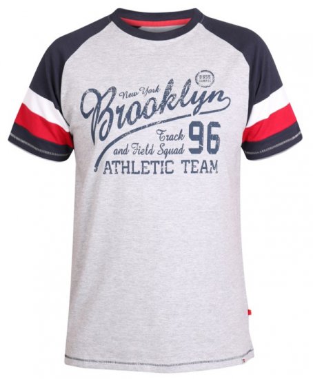D555 Jones T-shirt Grey - Μακό μπλουζάκια - Aνδρικά μπλουζεσ μεγάλα μεγέθη