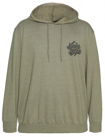 Jack & Jones Jorbrad Hoodie Dusty Olive - φούτερ/Φούτερ με κουκούλα - φούτερ/Φούτερ με κουκούλα ανδρικά μεγάλα μεγέθη 