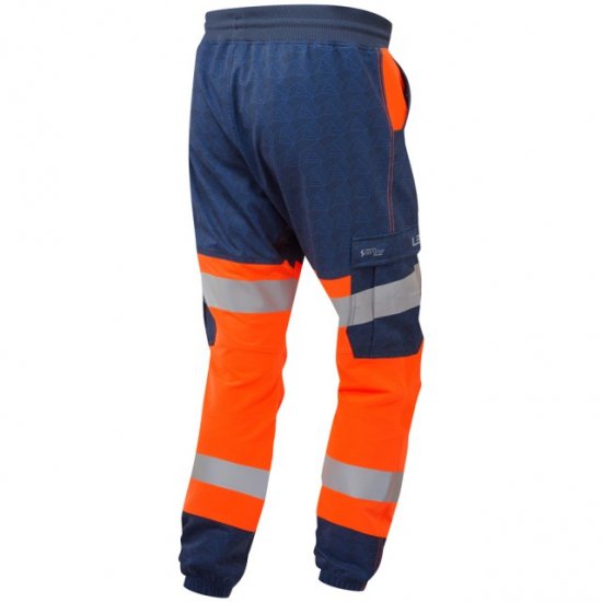 Leo Hawkridge Ecoviz High Performance 4X Stretch Trouser Hi-Vis Orange/Navy Print - Ρούχα εργασίας - Aνδρικά ρούχα εργασίας μεγάλα μεγέθη