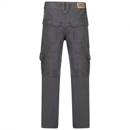 Kam Jeans Cargo pants Grey - Τζιν και παντελόνια - Aνδρικα τζιν παντελόνια μεγάλα μεγέθη