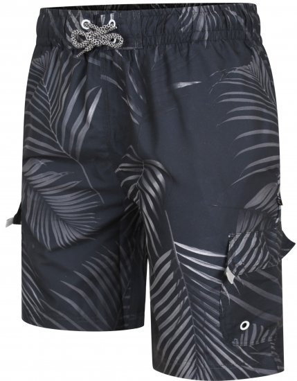 Kam Jeans 3002 Leaf Print Cargo Swimshorts - Εσώρουχα/Μαγιό - Aνδρικά Εσώρουχα μεγάλα μεγέθη
