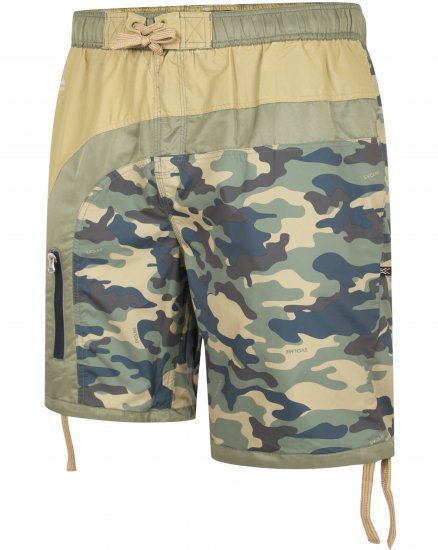 Kam Jeans 3004 Camo Panel Board Swimshorts - Εσώρουχα/Μαγιό - Aνδρικά Εσώρουχα μεγάλα μεγέθη