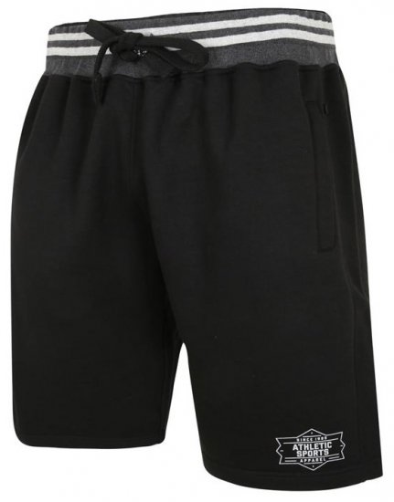 Kam Jeans 3301 Athletic Sports Jog Shorts Black - Αθλητικές φόρμες/σορτσάκια - Αθλητικές Φόρμες ανδρικεσ μεγάλα μεγέθη