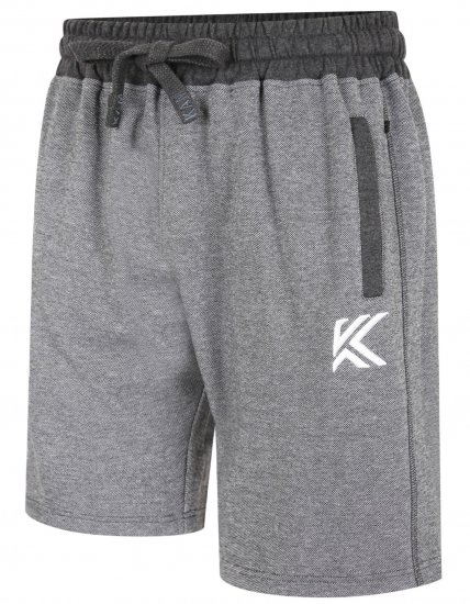 Kam Jeans 3304 Terry Contrast Shorts Charcoal - Αθλητικές φόρμες/σορτσάκια - Αθλητικές Φόρμες ανδρικεσ μεγάλα μεγέθη