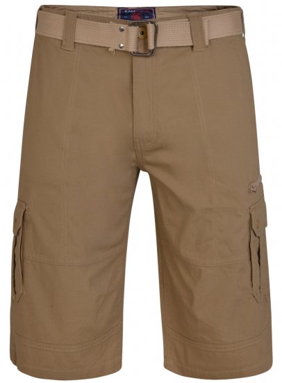 Kam Jeans 343 Cargo Stretch Shorts with Belt Sand - Σορτς - Aνδρικεσ βερμουδεσ μεγαλα μεγάλα μεγέθη