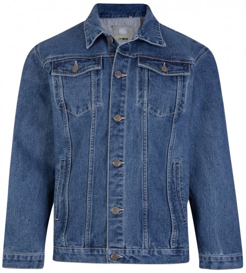 Kam Jeans Western Denim Jacket Blue - Μπουφάν - Aνδρικά μπουφαν μεγάλα μεγέθη