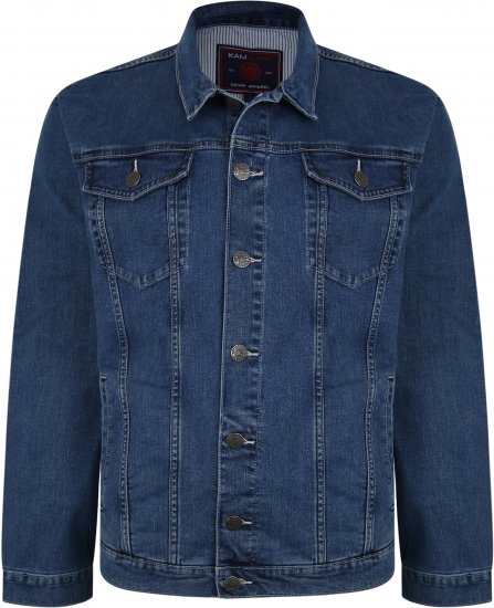 Kam Jeans 405 Western Denim Jacket Stonewash TALL SIZES - ΑΝΔΡΙΚΑ ΡΟΥΧΑ MT-6XLT - Μεγέθη TALL