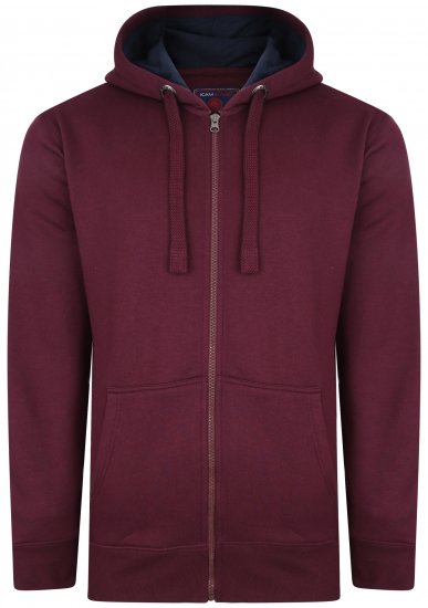 Kam Jeans Hoodie Burgundy - φούτερ/Φούτερ με κουκούλα - φούτερ/Φούτερ με κουκούλα ανδρικά μεγάλα μεγέθη 
