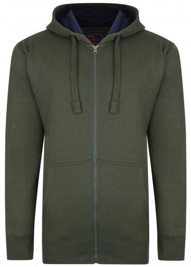 Kam Jeans Hoodie Olive Green - φούτερ/Φούτερ με κουκούλα - φούτερ/Φούτερ με κουκούλα ανδρικά μεγάλα μεγέθη 