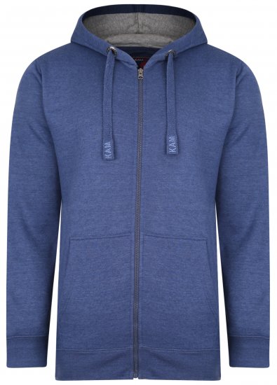 Kam Jeans Hoodie Royal Blue - φούτερ/Φούτερ με κουκούλα - φούτερ/Φούτερ με κουκούλα ανδρικά μεγάλα μεγέθη 