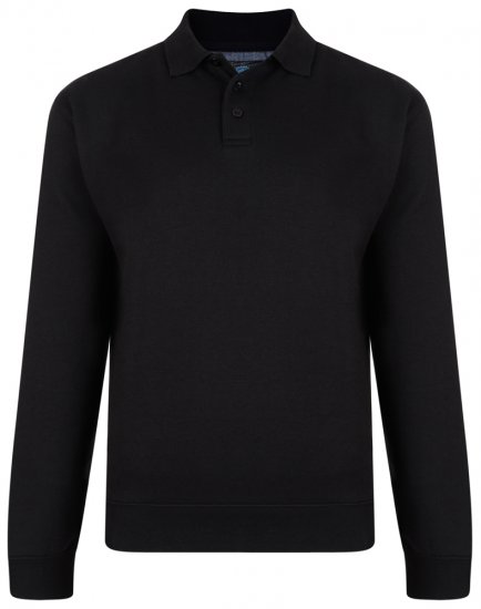 Kam Jeans Collar Sweatshirt Black - φούτερ/Φούτερ με κουκούλα - φούτερ/Φούτερ με κουκούλα ανδρικά μεγάλα μεγέθη 