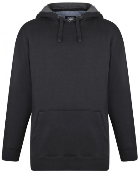 Kam Jeans Crew Neck Hoodie Black - φούτερ/Φούτερ με κουκούλα - φούτερ/Φούτερ με κουκούλα ανδρικά μεγάλα μεγέθη 