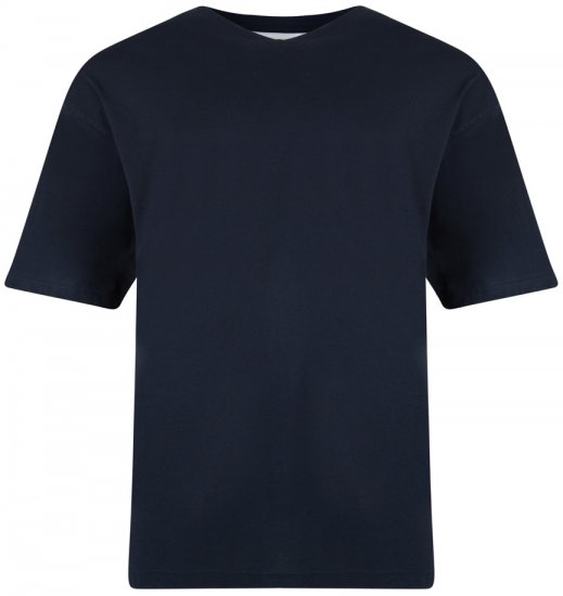 Kam Jeans V-neck T-shirt Navy - Μακό μπλουζάκια - Aνδρικά μπλουζεσ μεγάλα μεγέθη
