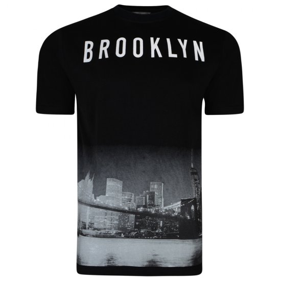 Kam Jeans 5229 Brooklyn T-shirt Black - Μακό μπλουζάκια - Aνδρικά μπλουζεσ μεγάλα μεγέθη