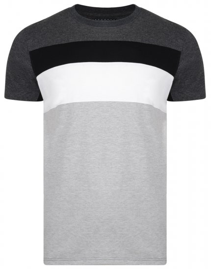 Kam Jeans 5231 Cut and Sew T-shirt Grey - Μακό μπλουζάκια - Aνδρικά μπλουζεσ μεγάλα μεγέθη