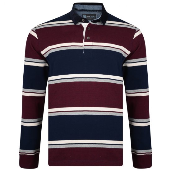 Kam Jeans 5242 Long Sleeve Polo Burgundy - Πόλο μπλουζάκια - Aνδρικά μπλουζακια πολο μεγάλα μεγέθη
