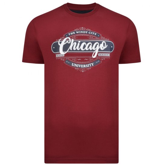 Kam Jeans 5253 T-shirt Burgundy - Μακό μπλουζάκια - Aνδρικά μπλουζεσ μεγάλα μεγέθη