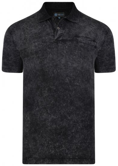 Kam Jeans 5268 Polo Black - Πόλο μπλουζάκια - Aνδρικά μπλουζακια πολο μεγάλα μεγέθη