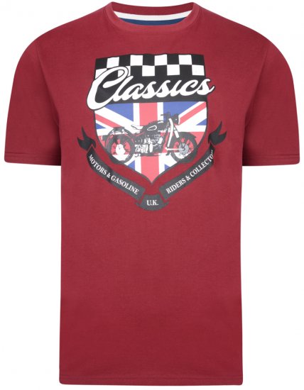 Kam Jeans 5280 T-shirt Burgundy - Μακό μπλουζάκια - Aνδρικά μπλουζεσ μεγάλα μεγέθη