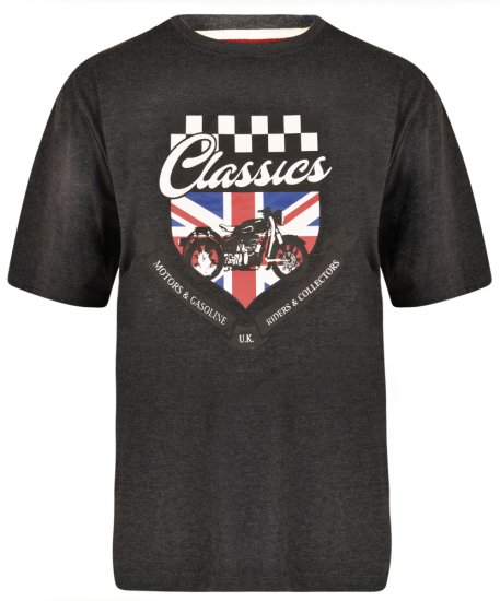 Kam Jeans 5280 T-shirt Charcoal - Μακό μπλουζάκια - Aνδρικά μπλουζεσ μεγάλα μεγέθη
