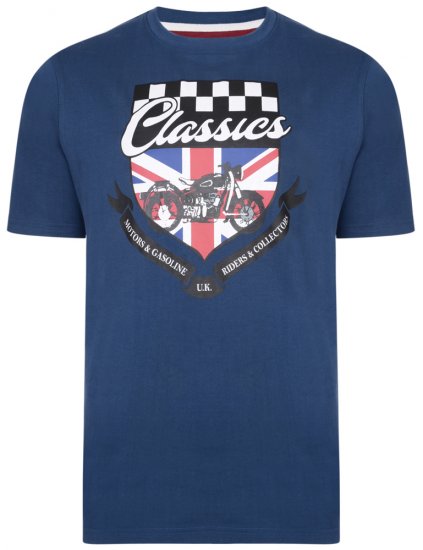 Kam Jeans 5280 T-shirt Navy - Μακό μπλουζάκια - Aνδρικά μπλουζεσ μεγάλα μεγέθη