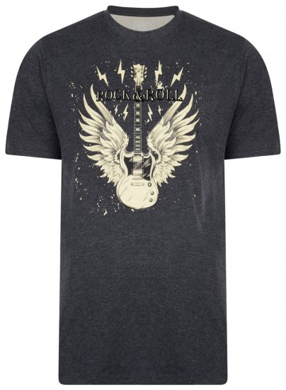 Kam Jeans 5283 T-shirt Charcoal - Μακό μπλουζάκια - Aνδρικά μπλουζεσ μεγάλα μεγέθη