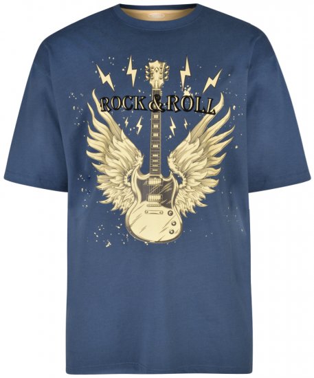 Kam Jeans 5283 T-shirt Navy - Μακό μπλουζάκια - Aνδρικά μπλουζεσ μεγάλα μεγέθη