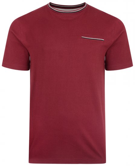 Kam Jeans 5285 T-shirt Burgundy - Μακό μπλουζάκια - Aνδρικά μπλουζεσ μεγάλα μεγέθη