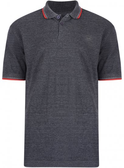 Kam Jeans 5289 Polo Charcoal - Πόλο μπλουζάκια - Aνδρικά μπλουζακια πολο μεγάλα μεγέθη