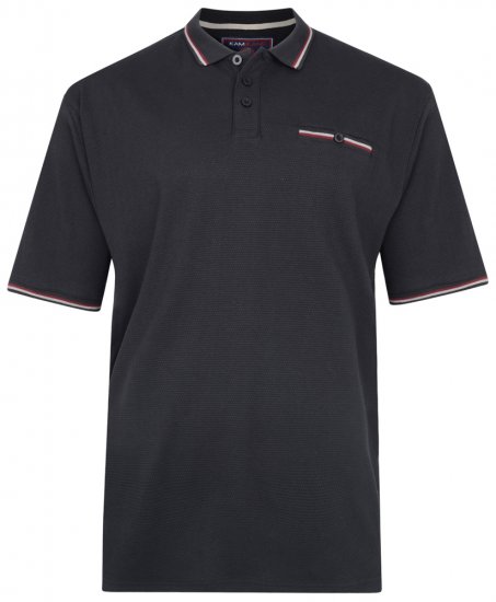 Kam Jeans 5291 Polo Black - Πόλο μπλουζάκια - Aνδρικά μπλουζακια πολο μεγάλα μεγέθη