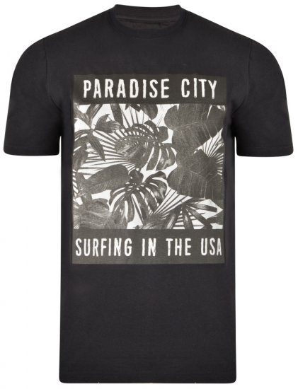 Kam Jeans 5300 T-shirt Black - Μακό μπλουζάκια - Aνδρικά μπλουζεσ μεγάλα μεγέθη