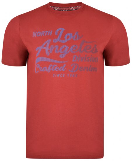 Kam Jeans 5302 T-shirt Burgundy - Μακό μπλουζάκια - Aνδρικά μπλουζεσ μεγάλα μεγέθη