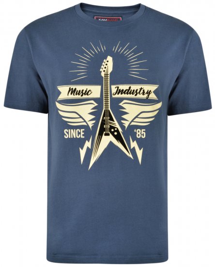 Kam Jeans 5303 T-shirt Insignia - Μακό μπλουζάκια - Aνδρικά μπλουζεσ μεγάλα μεγέθη