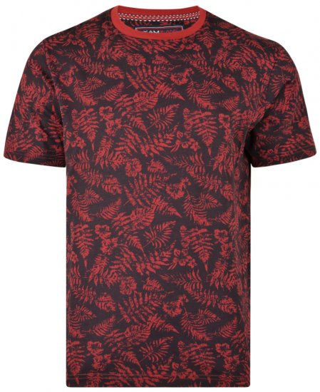 Kam Jeans 5305 T-shirt Burgundy - Μακό μπλουζάκια - Aνδρικά μπλουζεσ μεγάλα μεγέθη
