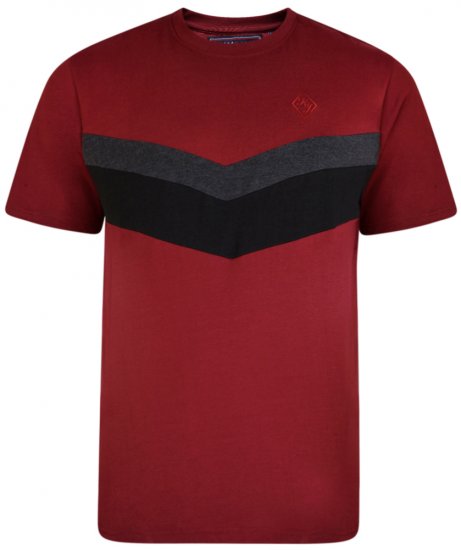 Kam Jeans 5306 T-shirt Burgundy - Μακό μπλουζάκια - Aνδρικά μπλουζεσ μεγάλα μεγέθη