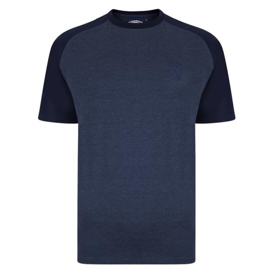 Kam Jeans 5314 Raglan T-Shirt Charcoal/Insignia Twin Pack - Μακό μπλουζάκια - Aνδρικά μπλουζεσ μεγάλα μεγέθη