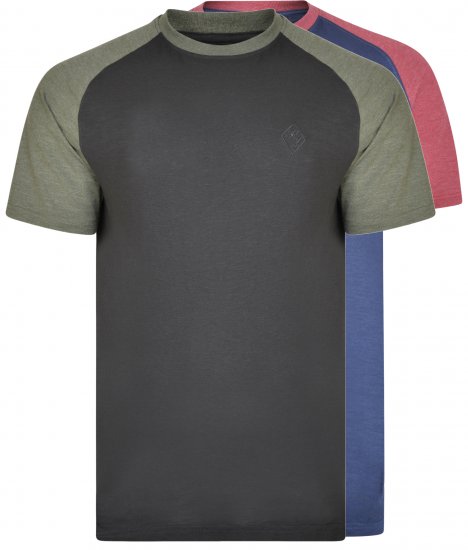 Kam Jeans 5314 Twin pack T-shirts Black/Navy - Μακό μπλουζάκια - Aνδρικά μπλουζεσ μεγάλα μεγέθη