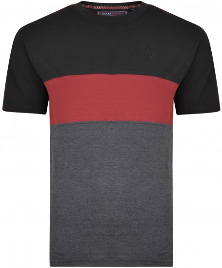 Kam Jeans 5322 T-shirts black - Μακό μπλουζάκια - Aνδρικά μπλουζεσ μεγάλα μεγέθη