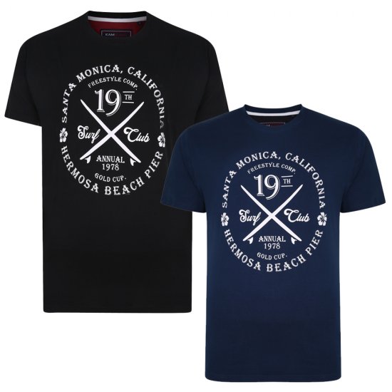 Kam Jeans 5331 Twin pack California Tee - Μακό μπλουζάκια - Aνδρικά μπλουζεσ μεγάλα μεγέθη